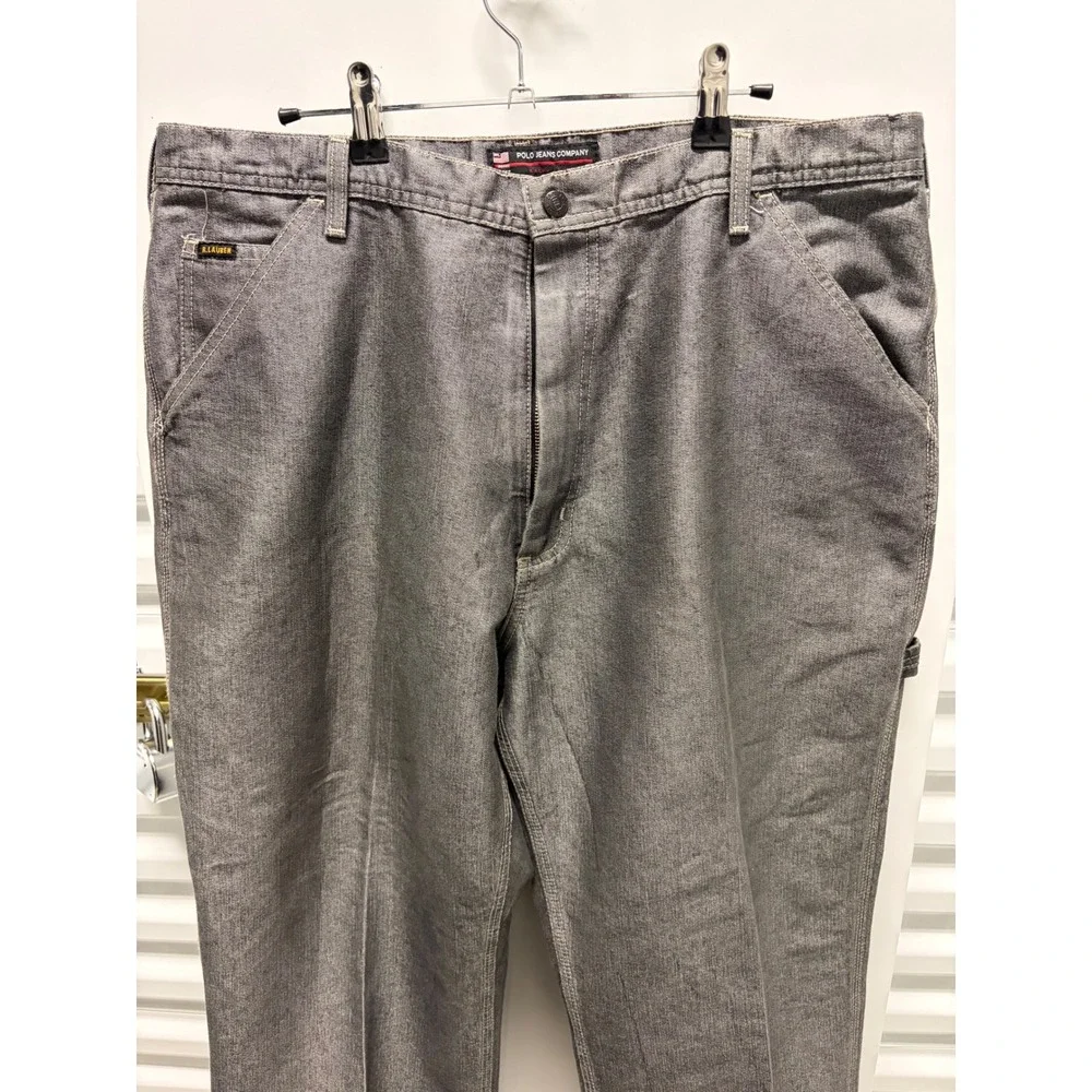 Vintage‎ Polo Jeans Ralph Lauren Carpenter Pants Mens 36x32 Grey Utility Good